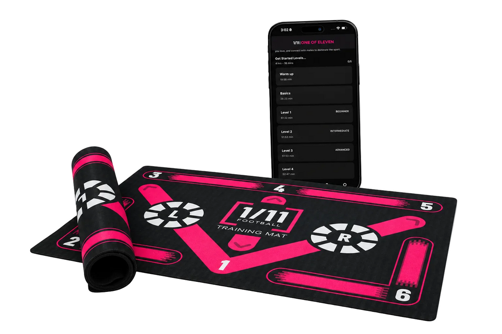 Rolled pink training mat